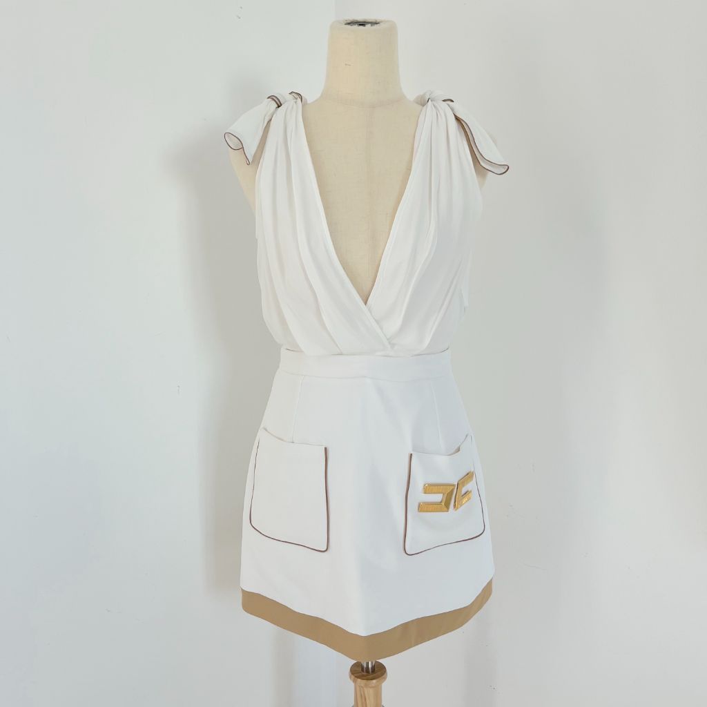 Elisabetta Franchi D V White Dress