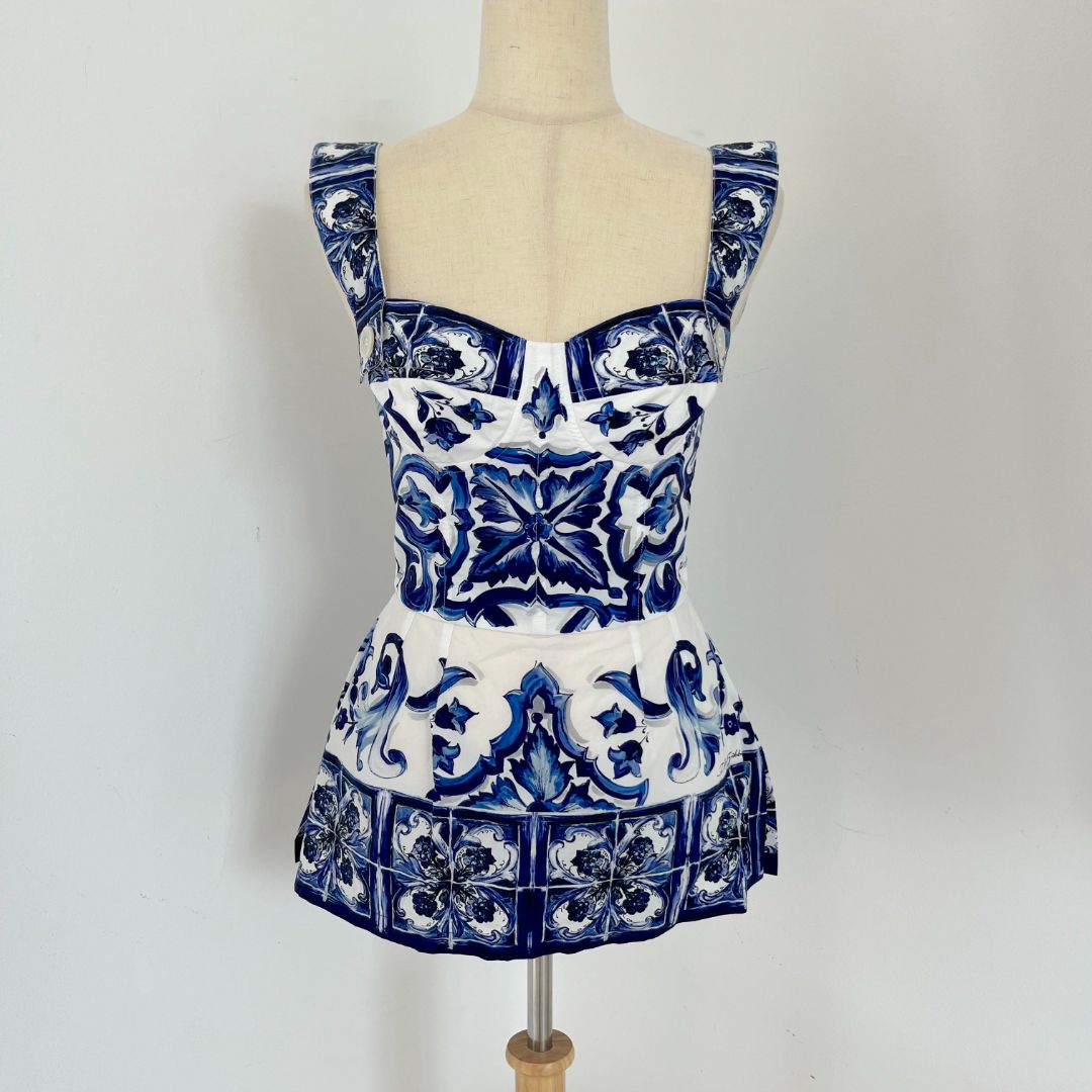 Dolce & Gabbana Printed cotton-poplin top