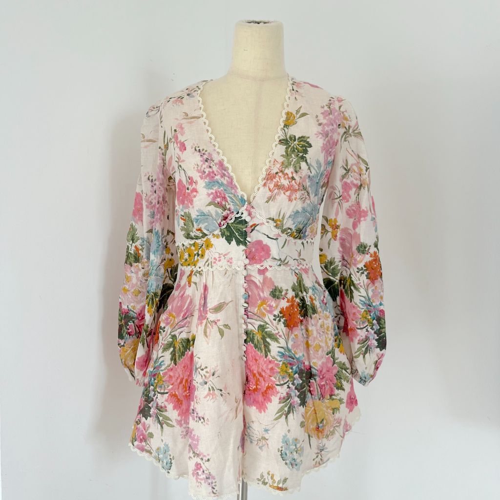 Zimmermann floral printed long sleeve playsuit
