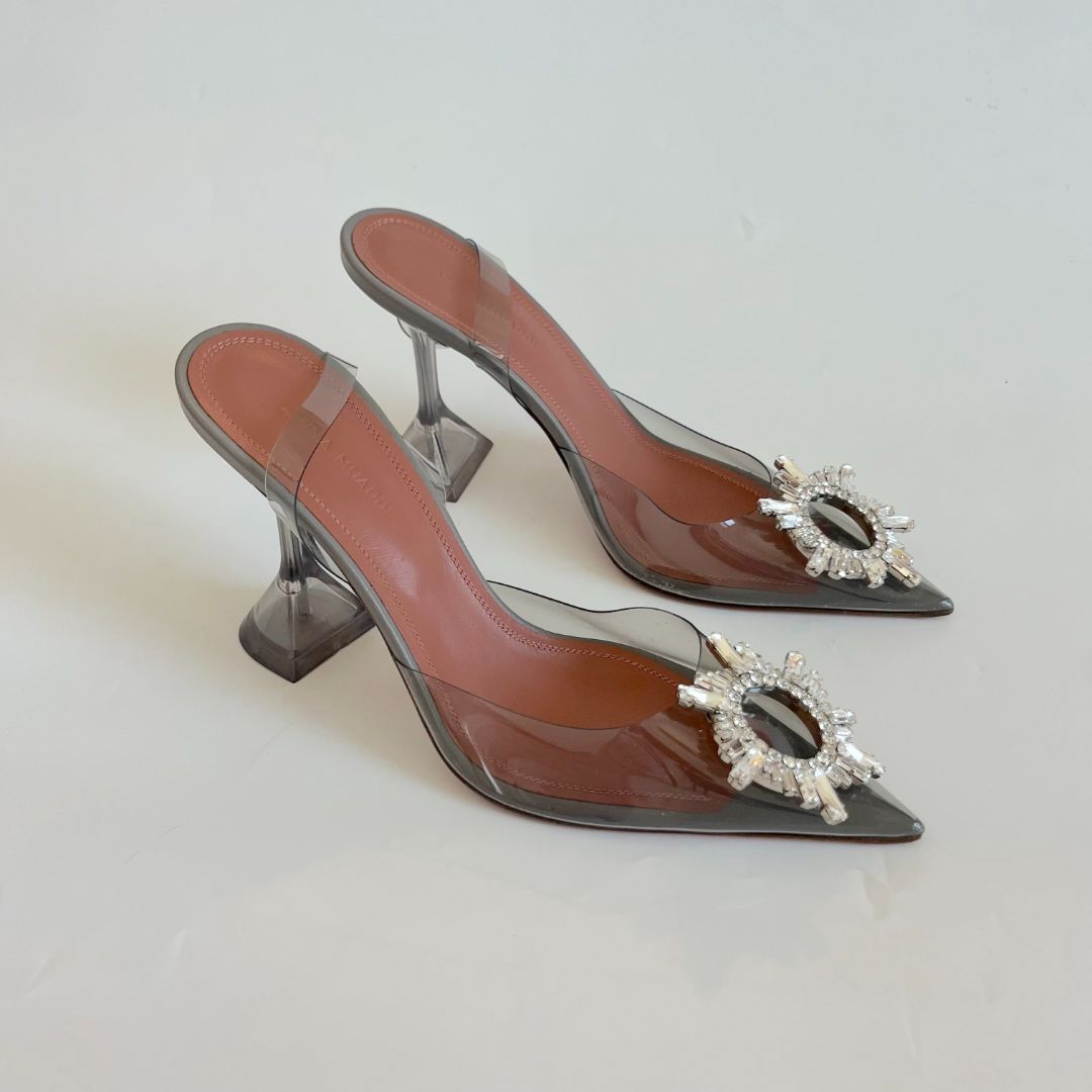 Amina Muaddi Begum 95mm transparent pumps, 37