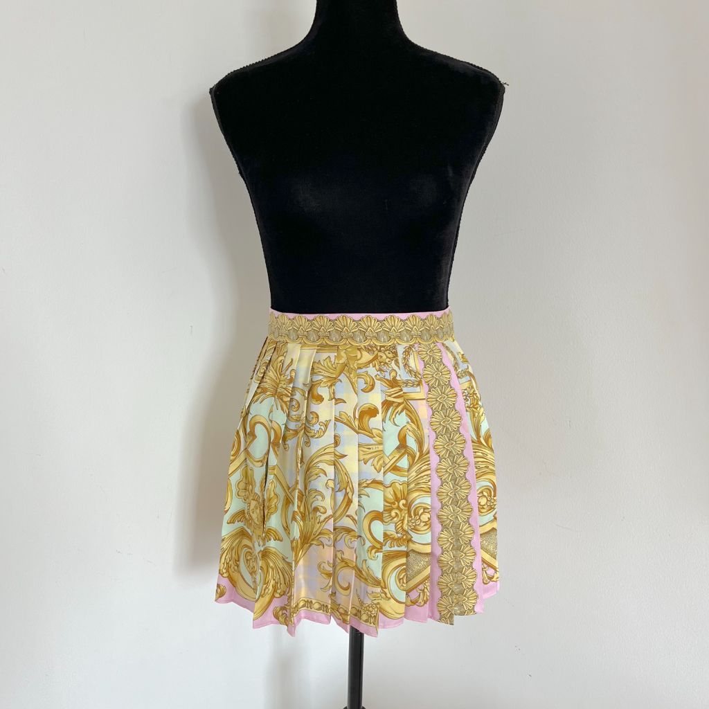 Versace Barocco Goddess silk Mini Skirt