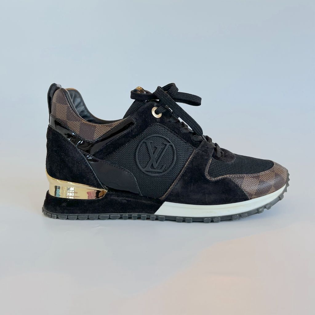 Louis Vuitton Run Away Black and Monogram Sneakers, 40