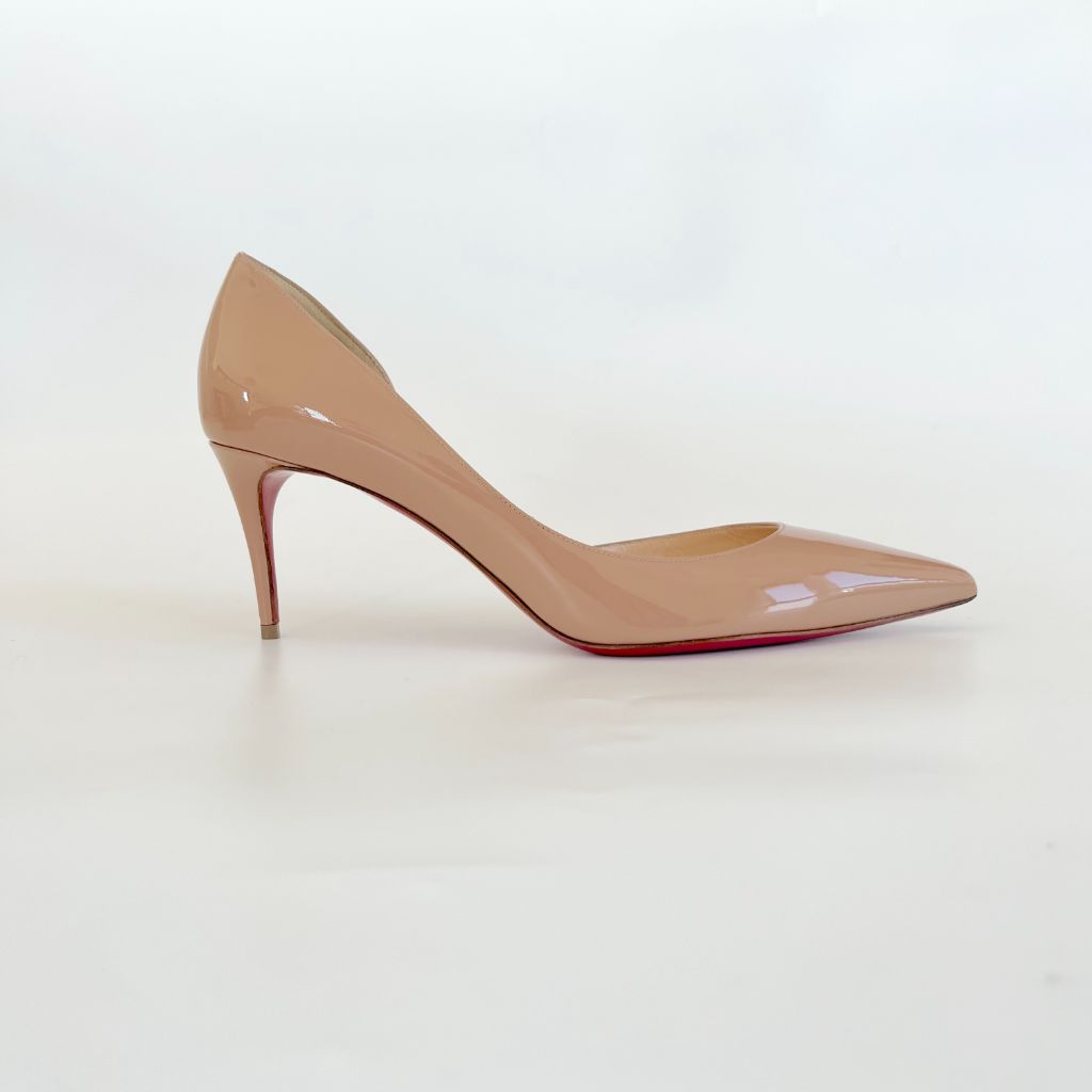 Christian Louboutin Iriza 100 nude patent leather pumps, 39.5