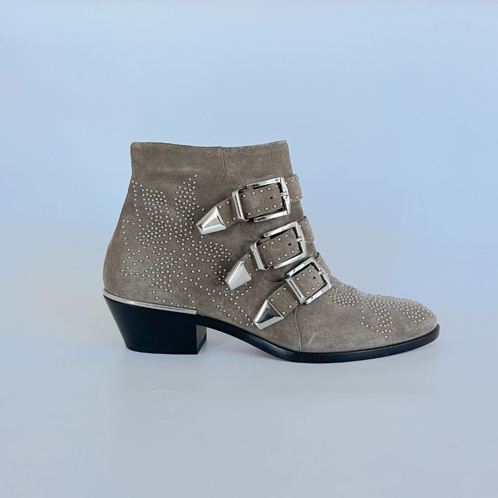 Chloe Susanna Grey Suede Ankle Boots, 37