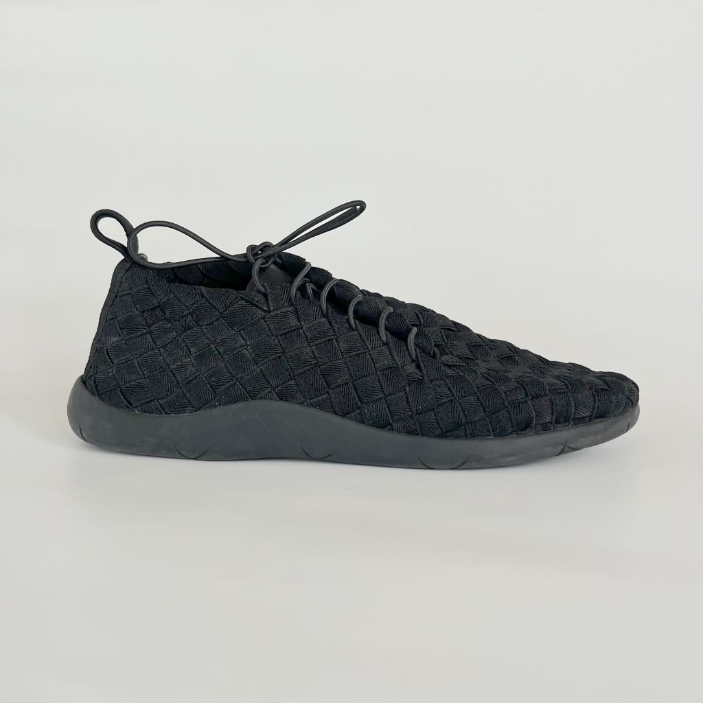 Bottega Veneta black plat sneakers intreccio elastic lace-up sneakers, 40