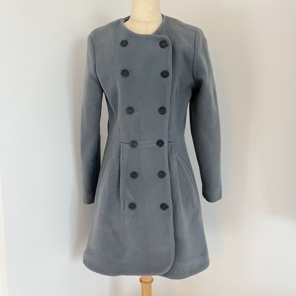 Kenzo grey wool button down coat