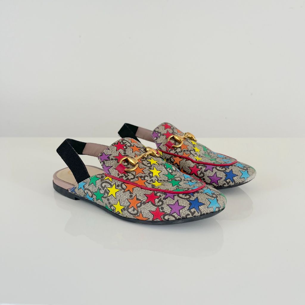 Gucci Guccisima star print slingback flats, child