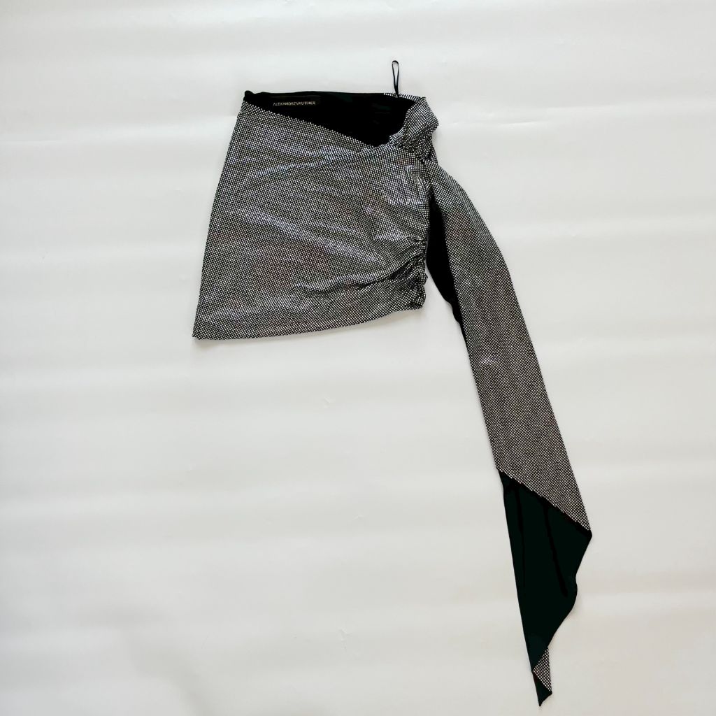 Alexandre Vauthier Silver Gathered Sequined Stretch-Jersey Skirt - BOPF | Business of Preloved Fashion