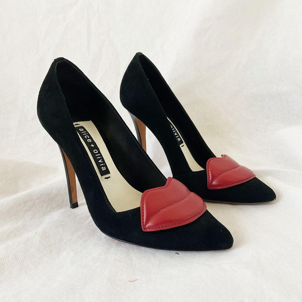 Alice + Olivia Darra Lips Suede Pumps - BOPF | Business of Preloved Fashion