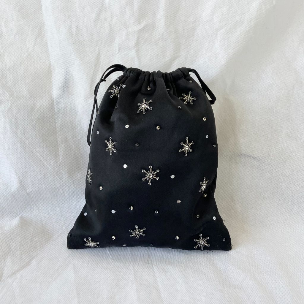 Attico Black Satin Clutch - BOPF | Business of Preloved Fashion