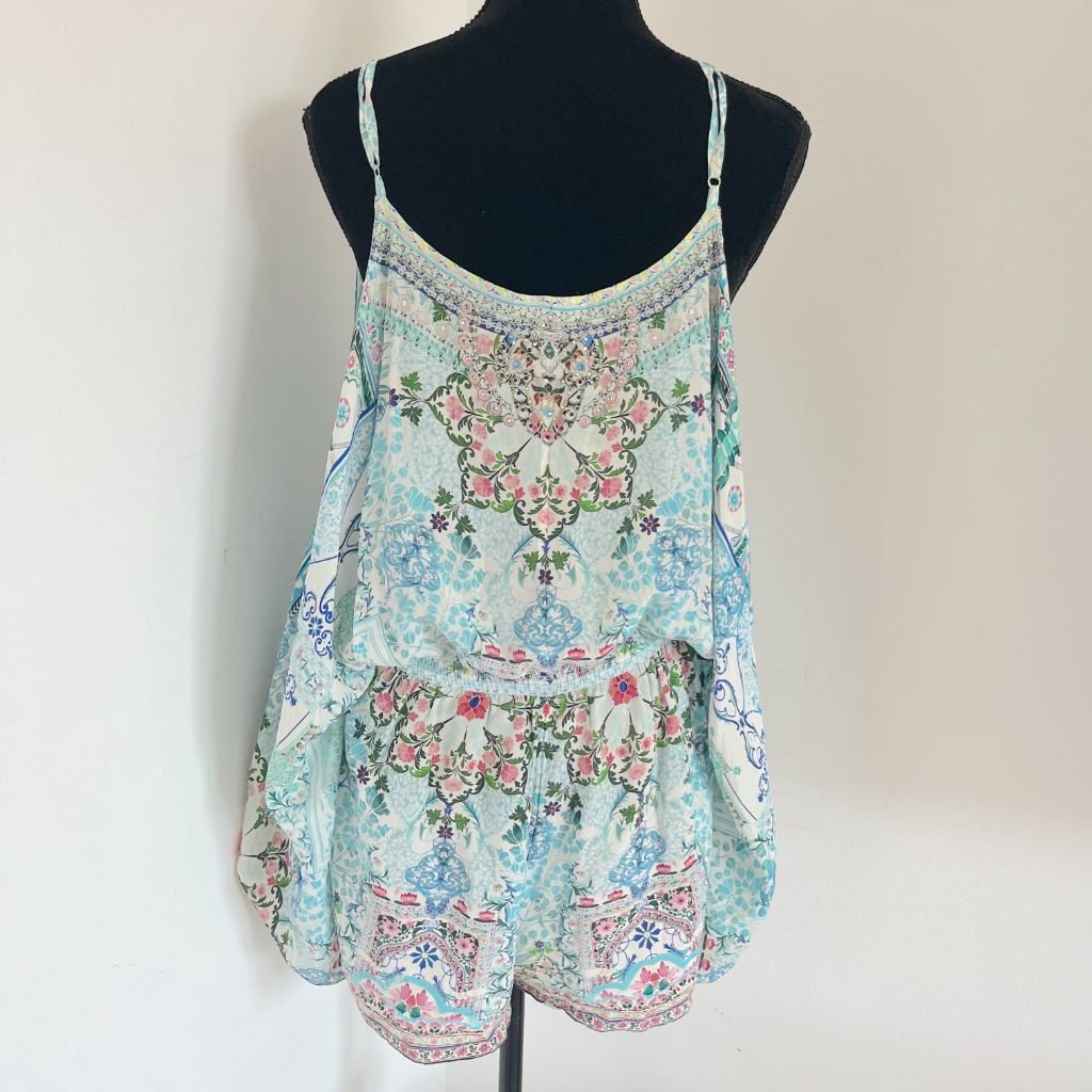 Camilla Blue Kaftan Jumpsuit with Crystal Detail - BOPF | Business of Preloved Fashion