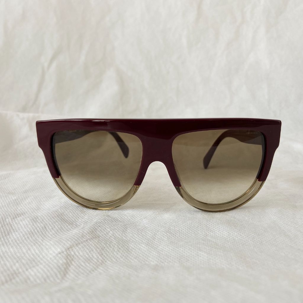 Celine burgundy and clear aviator sunglasses - BOPF | Business of Preloved Fashion