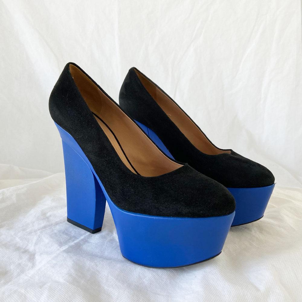 Celine Two Tone Suede Platform Pumps, 40 - BOPF | Business of Preloved Fashion