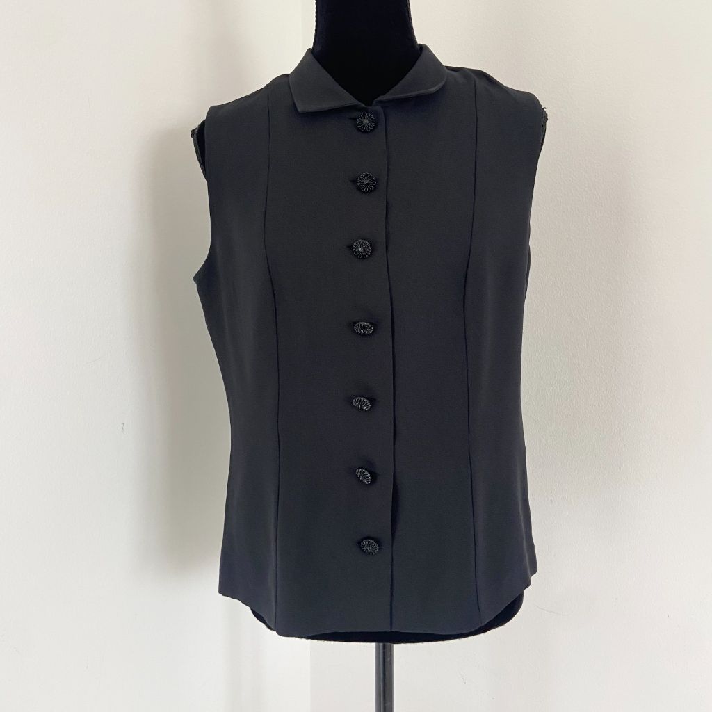 Chanel black button-down sleeveless blouse - BOPF | Business of Preloved Fashion