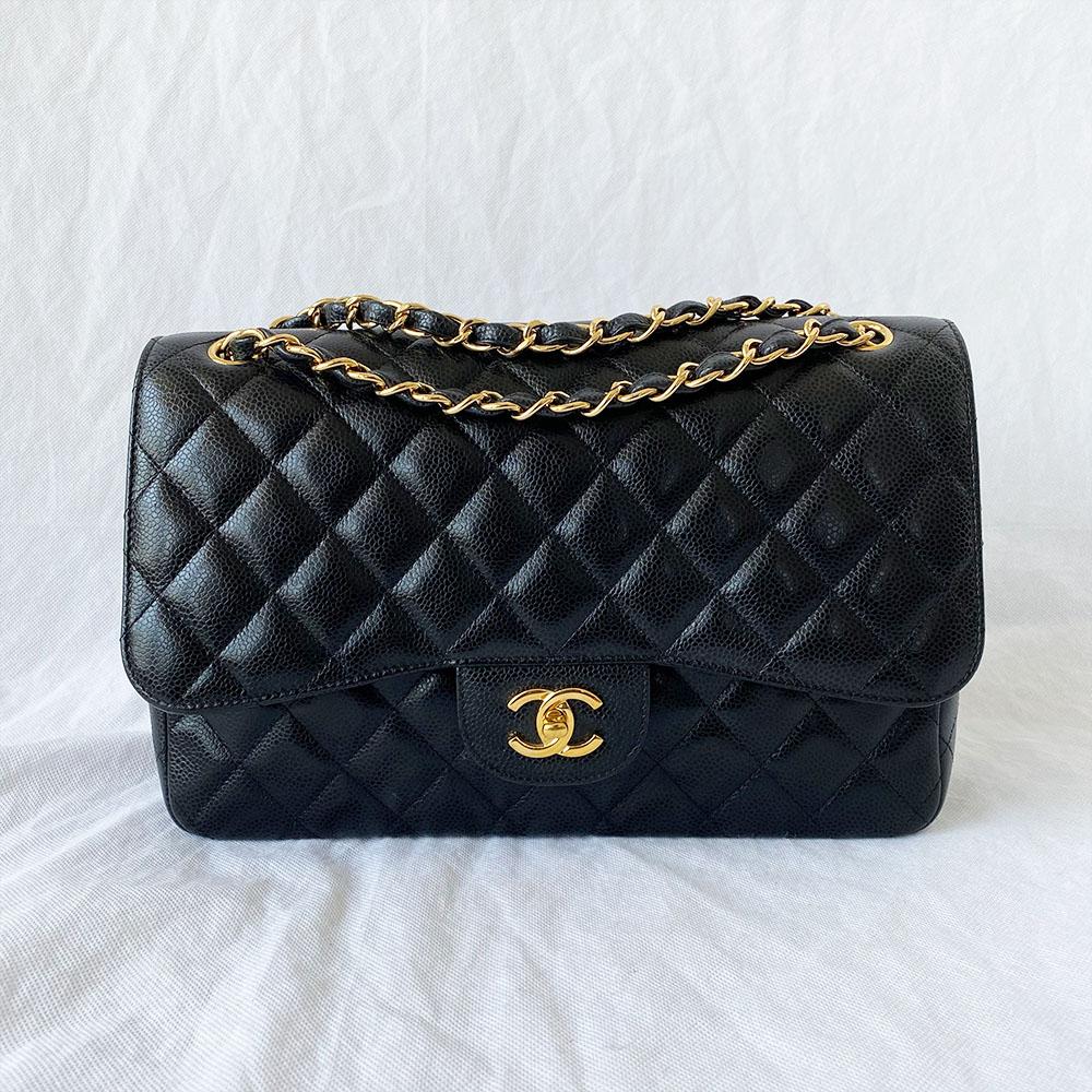 Chanel black jumbo cavir classic flap bag - BOPF | Business of Preloved Fashion