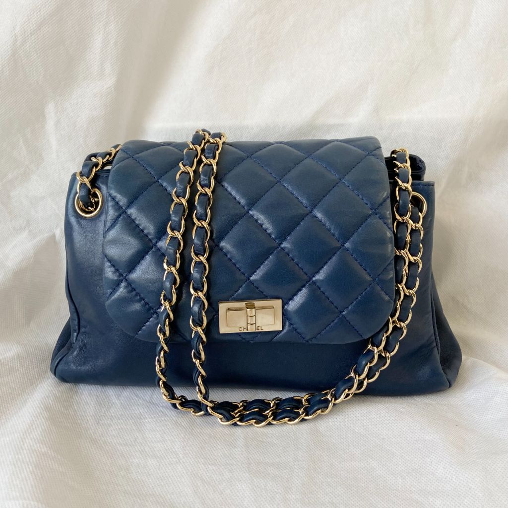 Chanel Dark Blue Mademoiselle Lock Accordion Flap bag - BOPF | Business of Preloved Fashion