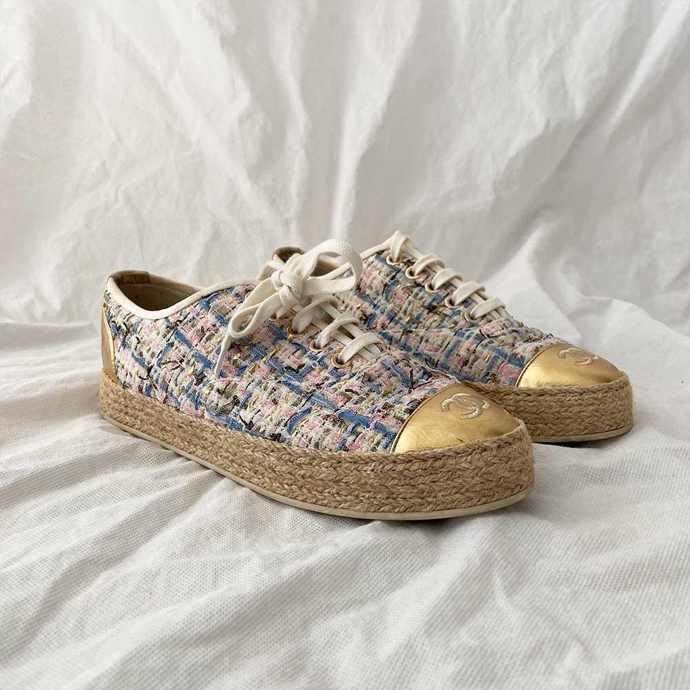 Chanel Tweed and Espadrilles Sneakers, 38C - BOPF | Business of Preloved Fashion