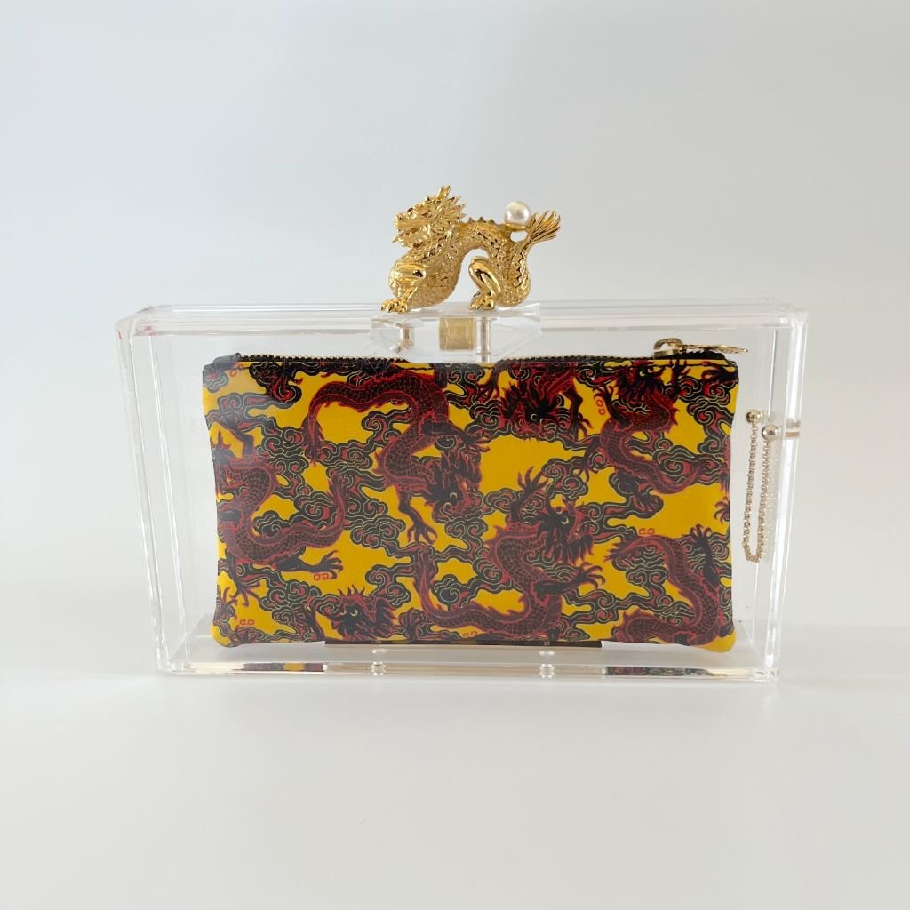 Charlotte Olympia clear plexi clutch with dragon lock - BOPF | Business of Preloved Fashion