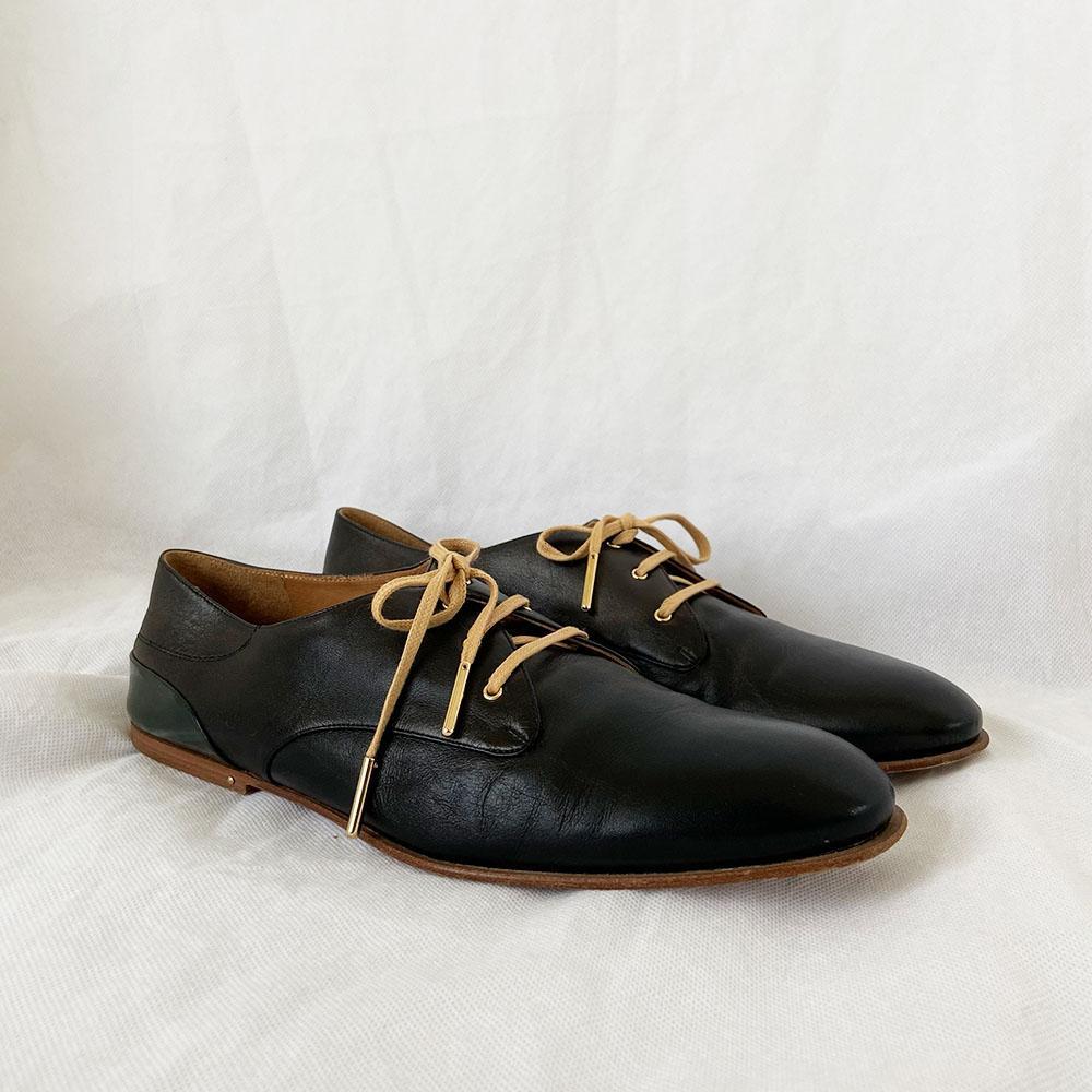 Chloé Black Leather Lace up Oxford, 40.5 - BOPF | Business of Preloved Fashion