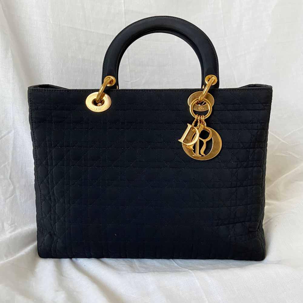 Christian Dior Lady Dior Black Canvas Handbag - BOPF | Business of Preloved Fashion