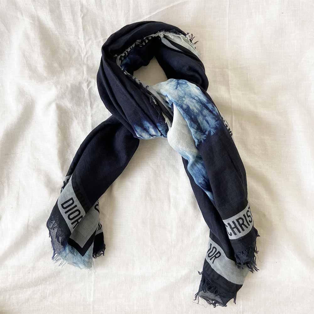 Christian Dior tie die printed scarf cotton and silk - BOPF | Business of Preloved Fashion