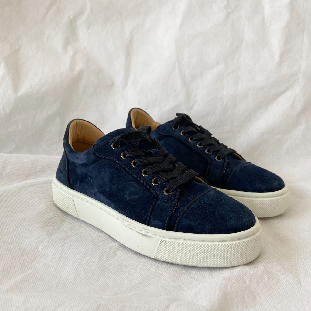 Christian Louboutin Low Top Suede Lace Up Sneakers, 38 - BOPF | Business of Preloved Fashion