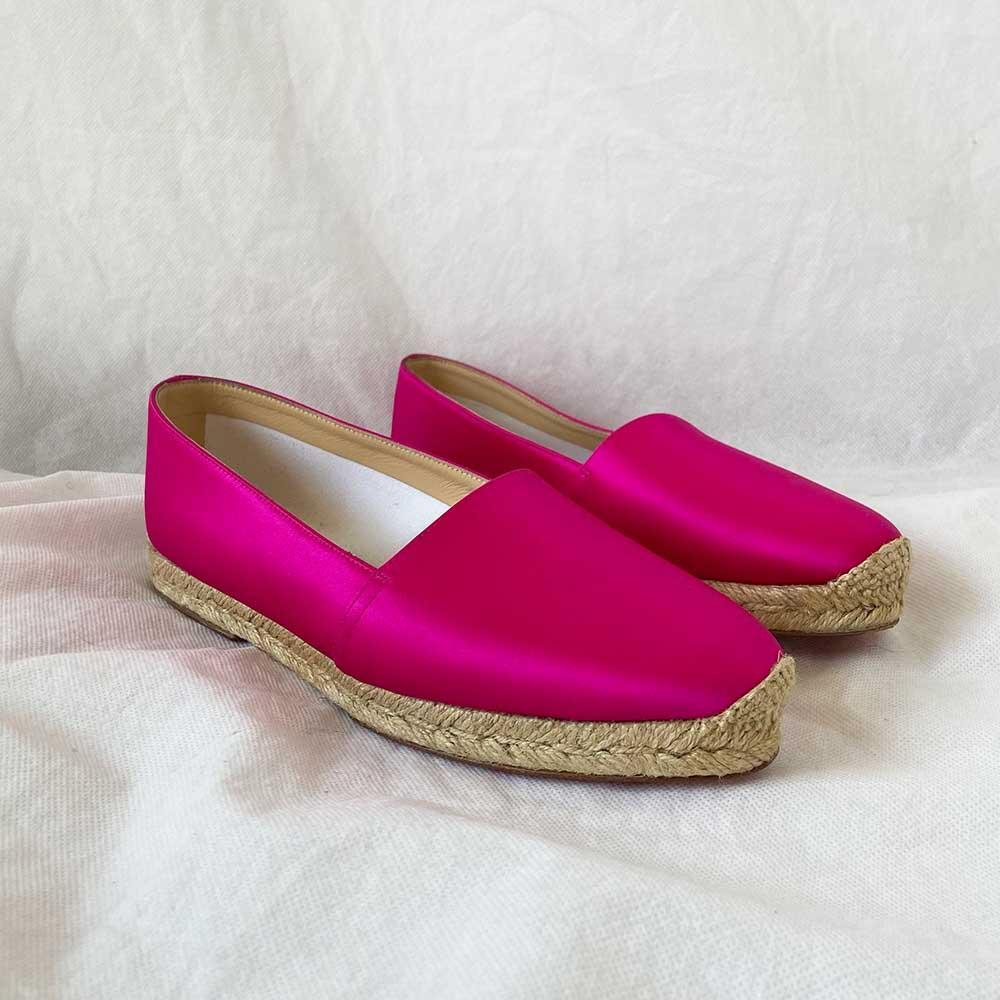 Christian Louboutin Pink Satin Espadrilles, 39 - BOPF | Business of Preloved Fashion