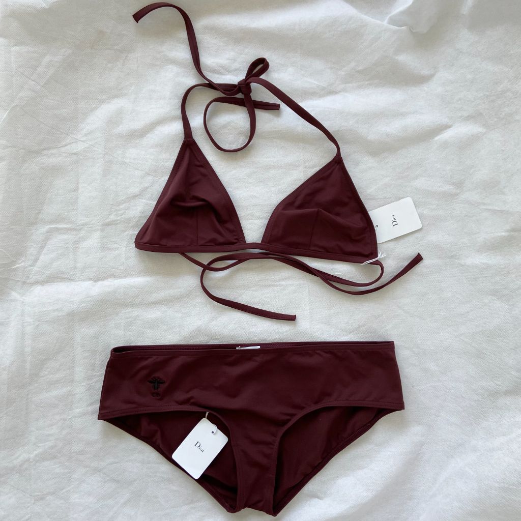 Dior Burgundy Two Piece Swimsuit - BOPF | Business of Preloved Fashion