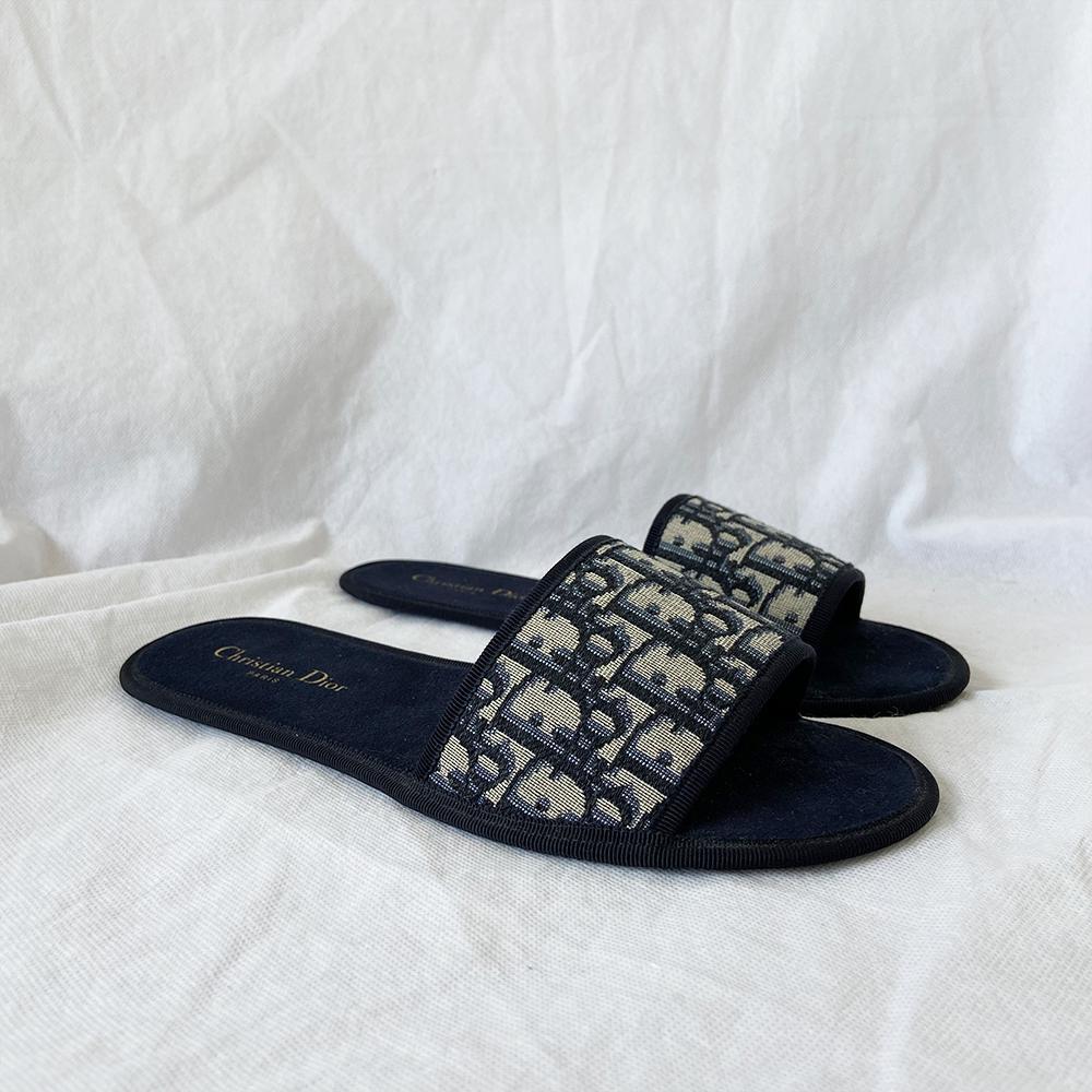 Dior Chez Moi oblique indoor slippers - BOPF | Business of Preloved Fashion