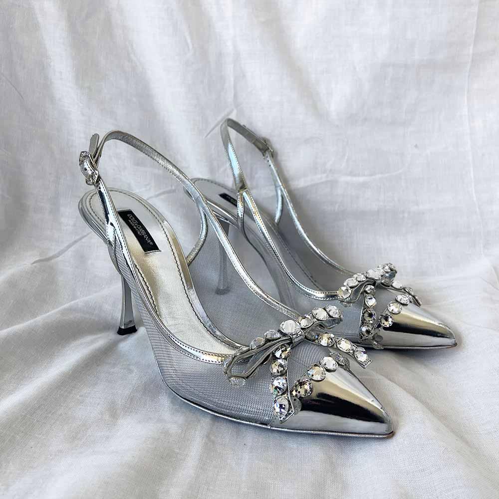 Dolce & Gabbana crystal lori slingback pumps, 41 - BOPF | Business of Preloved Fashion
