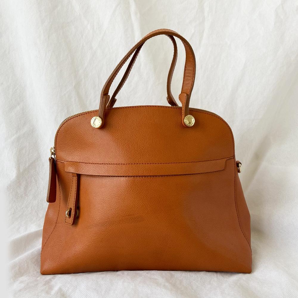 Furla Brown Leather Piper Dome Satchel - BOPF | Business of Preloved Fashion