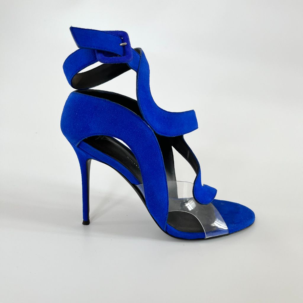Giuseppe Zanotti Blue Velvet Sandals, 39 - BOPF | Business of Preloved Fashion