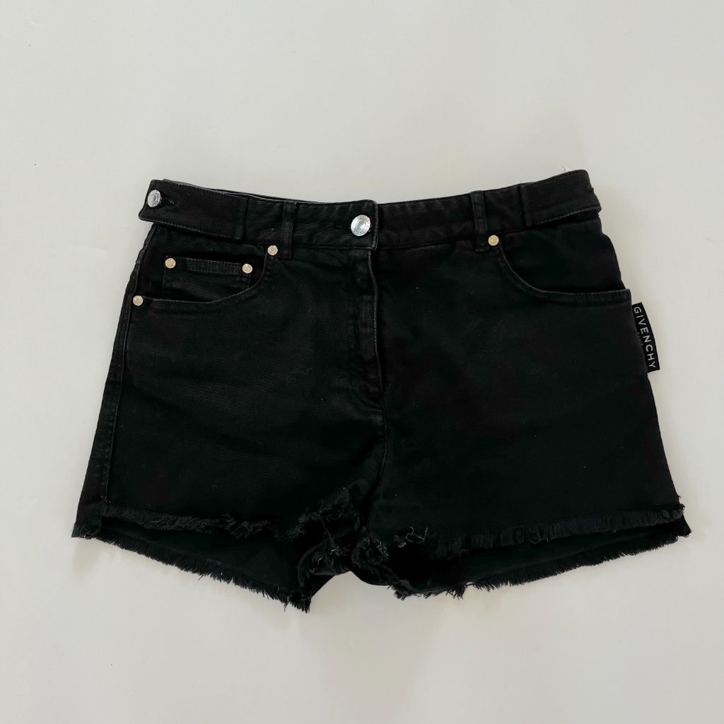 Givenchy black logo band denim shorts, girls - BOPF | Business of Preloved Fashion