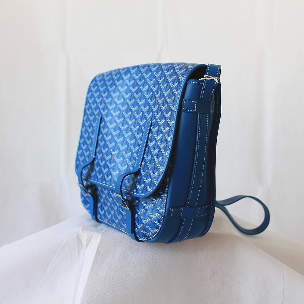 Goyard Blue Goyardine Coated Canvas and Leather Belvedere GM Saddle Bag - BOPF | Business of Preloved Fashion