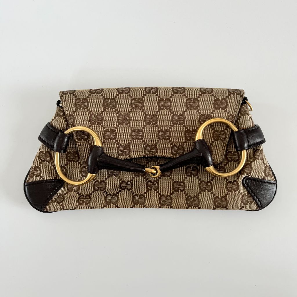 Gucci Guccissima print horsebit flap clutch - BOPF | Business of Preloved Fashion