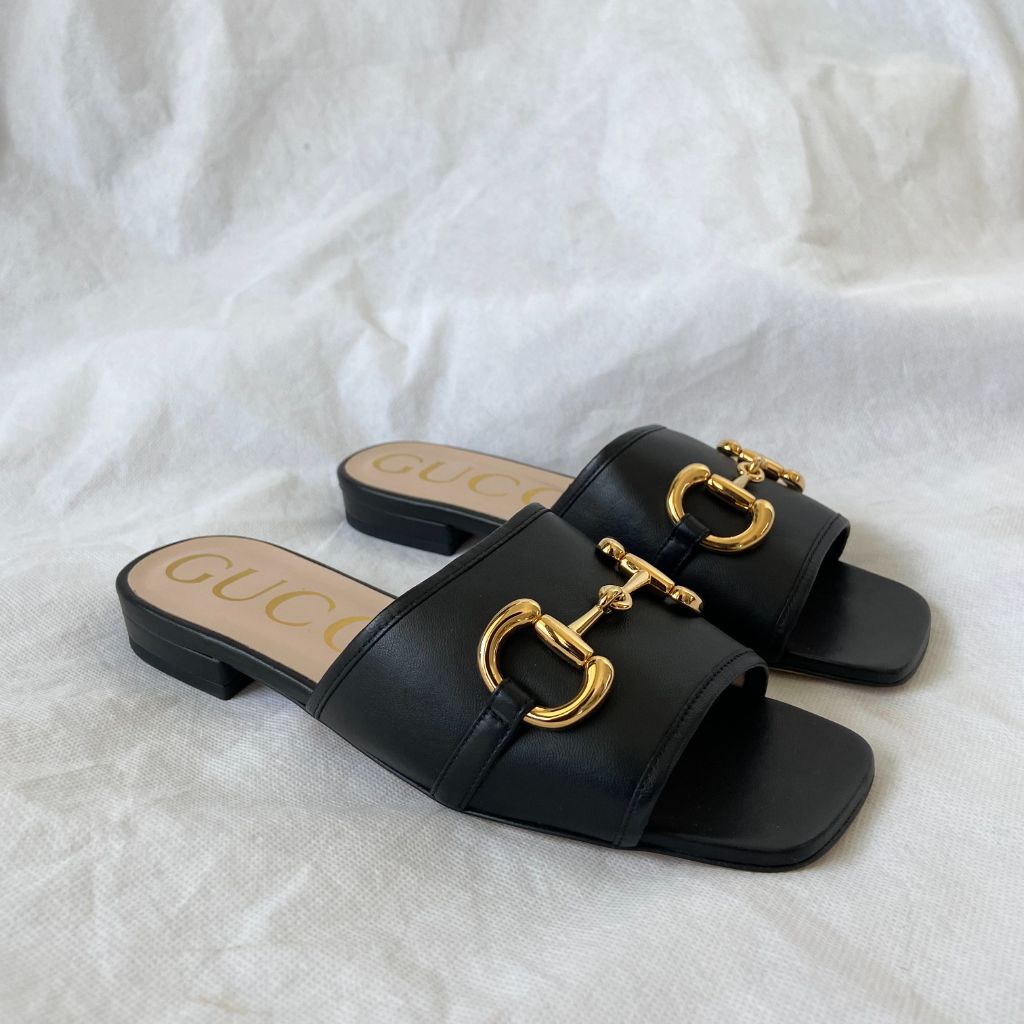 Gucci Horsebit flat sandals, 36 - BOPF | Business of Preloved Fashion