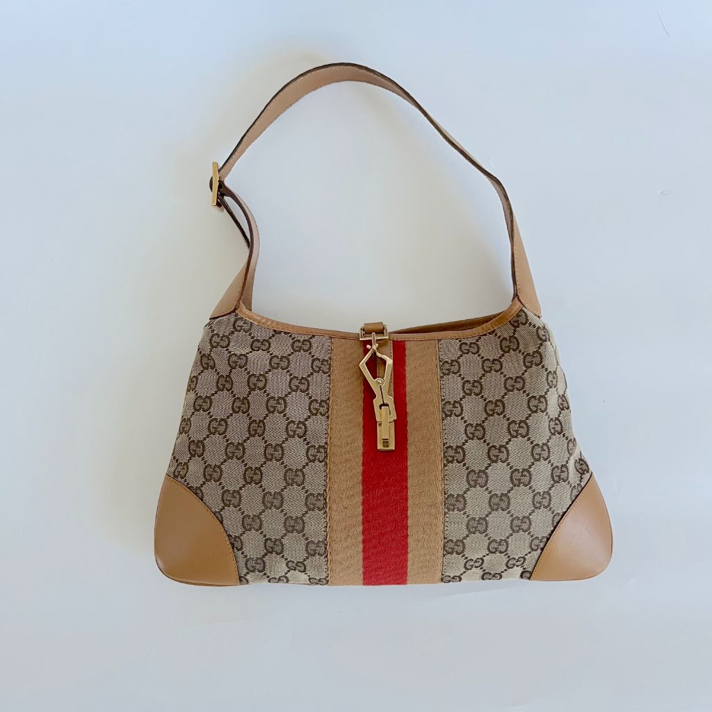 Gucci Web Jackie O Bouvier Hobo GG Bag - BOPF | Business of Preloved Fashion