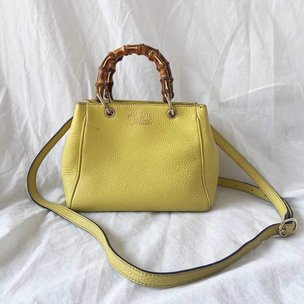 Gucci yellow bamboo handle shopper tote bag - BOPF | Business of Preloved Fashion