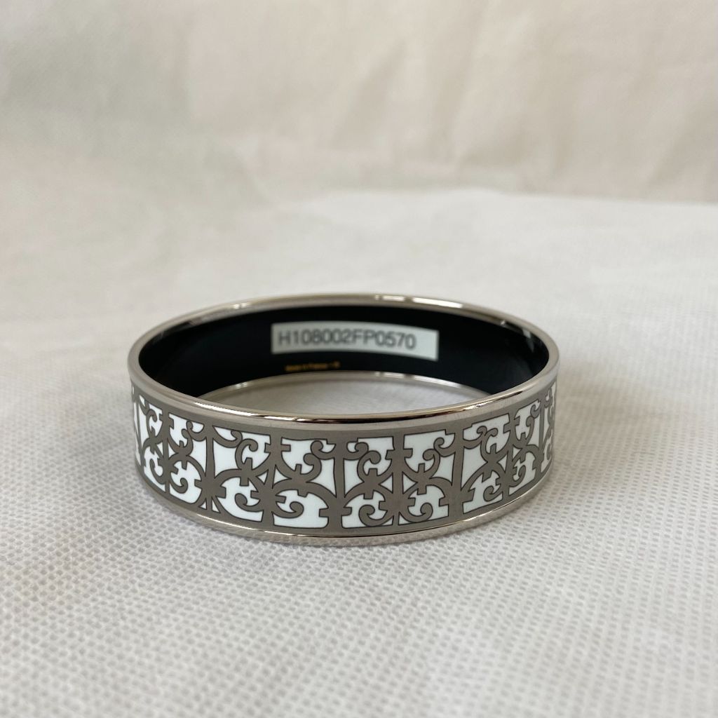 Hermes wide metal and enamel bracelet - BOPF | Business of Preloved Fashion