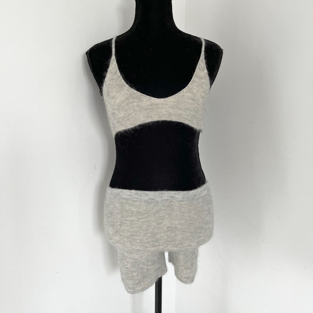 Jacquemus Alzou in Mohair Wool Blend Knit Cardigan, Bralette and Shorts - BOPF | Business of Preloved Fashion