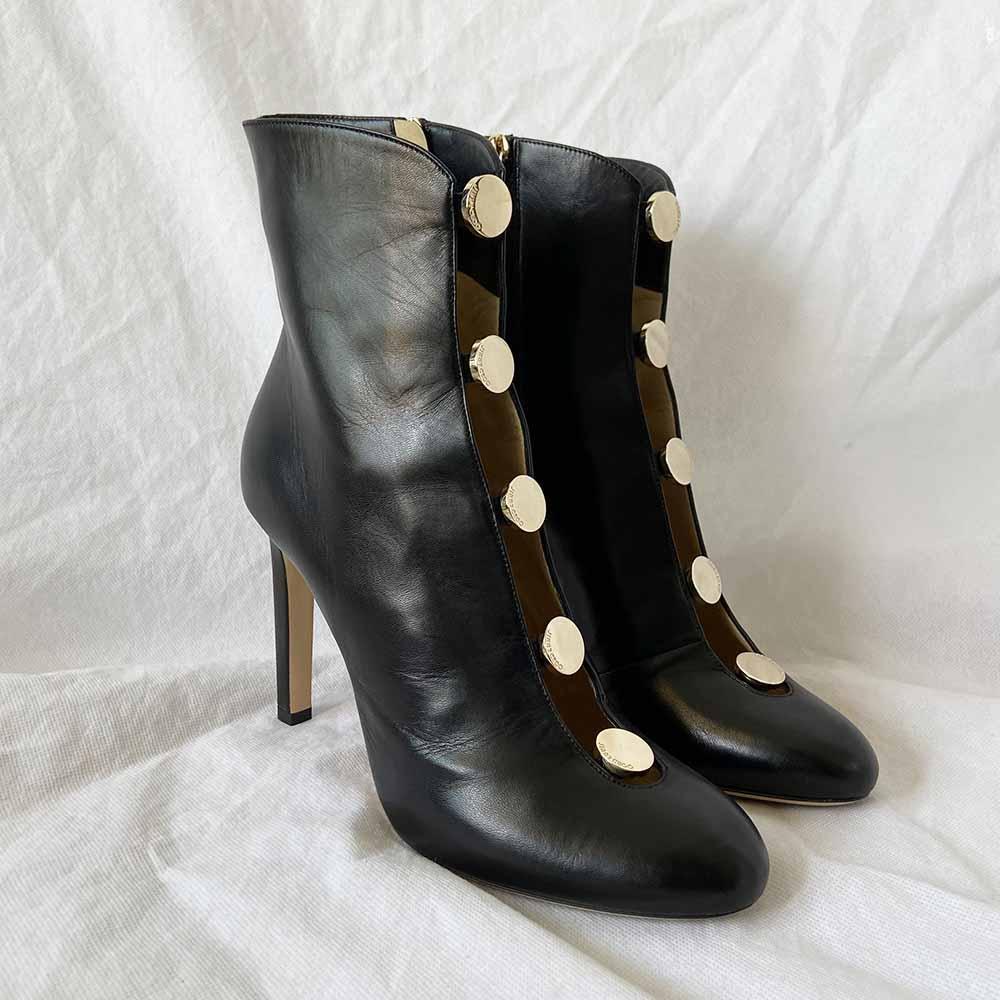 Jimmy Choo black lorna red studded boots, 41 - BOPF | Business of Preloved Fashion