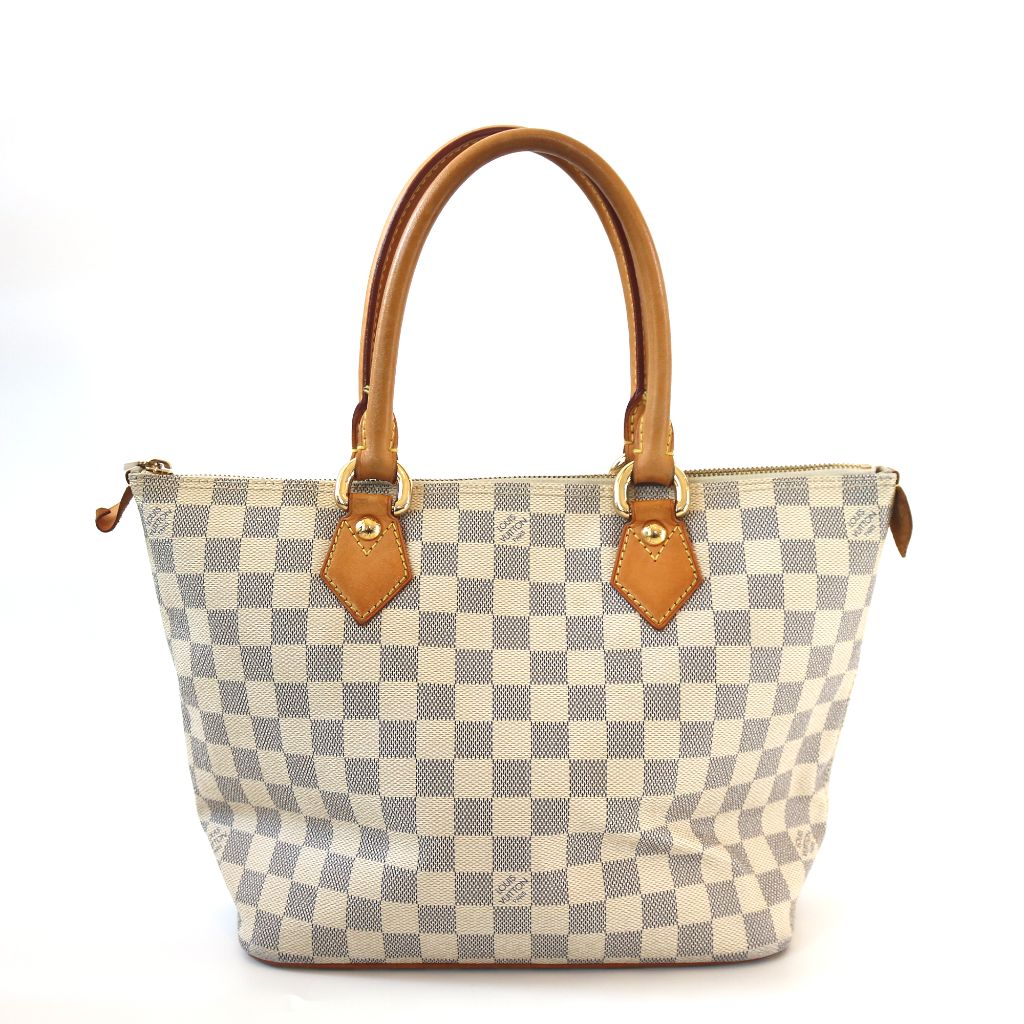 Louis Vuitton Saleya PM White Damier Azur Canvas Handbag - BOPF | Business of Preloved Fashion