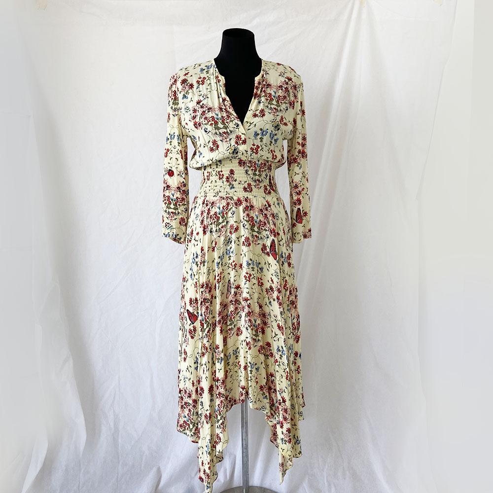 Maje Yellow Floral Printed Midi Dress - BOPF | Business of Preloved Fashion