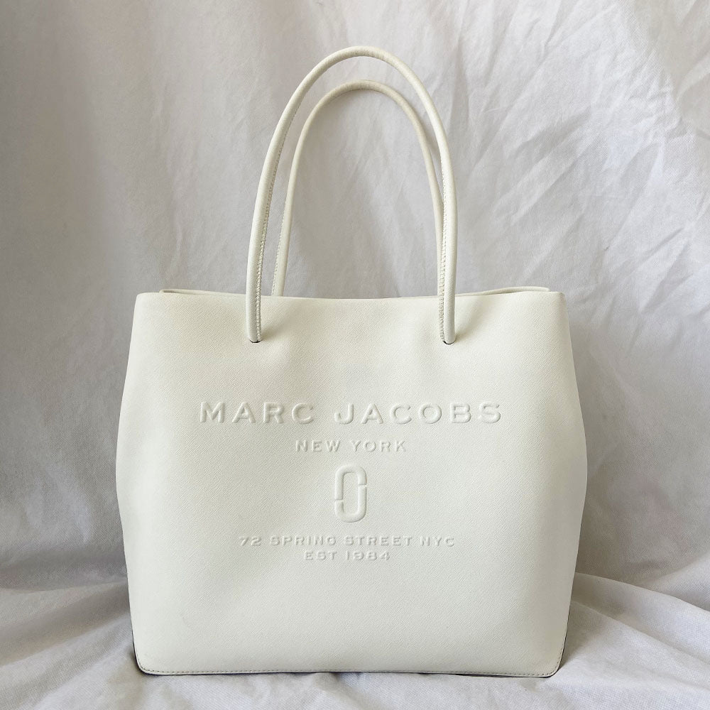 Marc Jacobs White Leather Shopper Tote Bag - BOPF | Business of Preloved Fashion