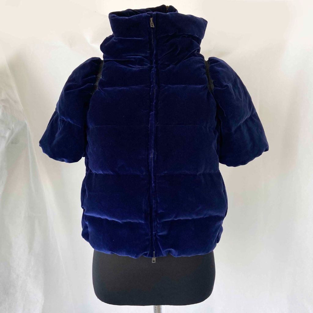 Miu Miu Navy Blue Velvet Hooded Jacket - BOPF | Business of Preloved Fashion