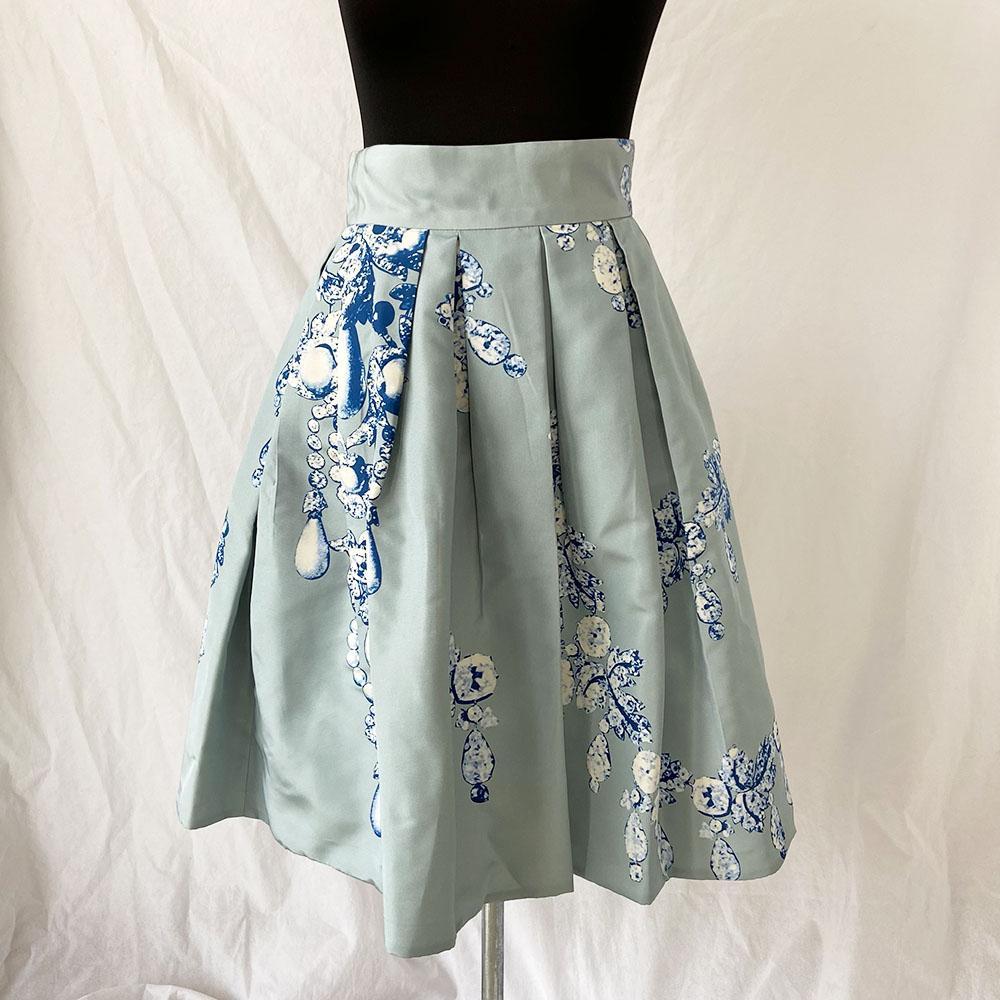 Oscar De La Renta Blue Printed Mini Skirt - BOPF | Business of Preloved Fashion
