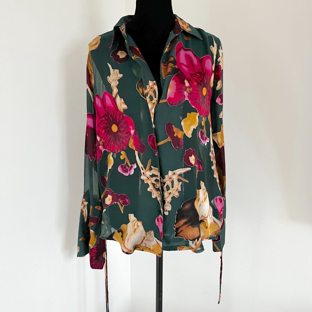 Rat and Boa Floral Printed Silky Blouse - BOPF | Business of Preloved Fashion