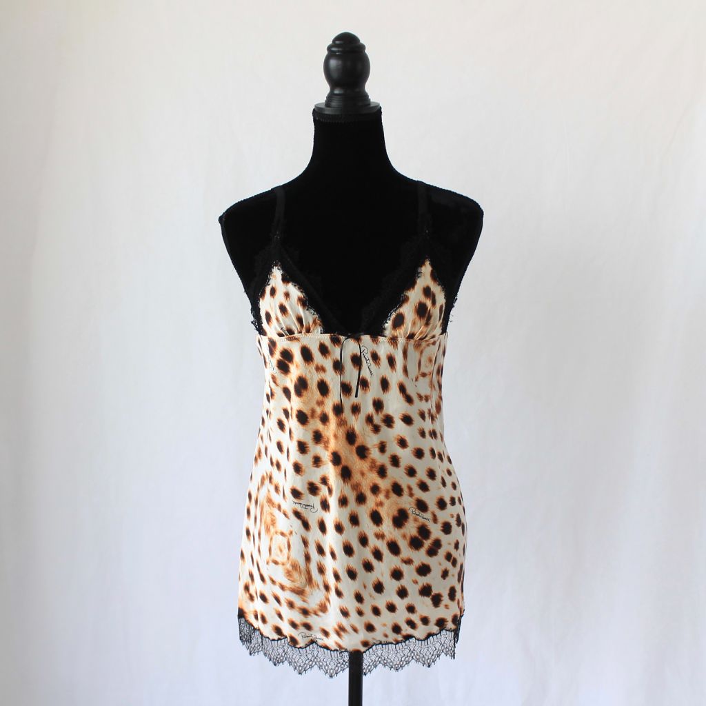 Roberto Cavalli Leopard Print Lace Top - BOPF | Business of Preloved Fashion