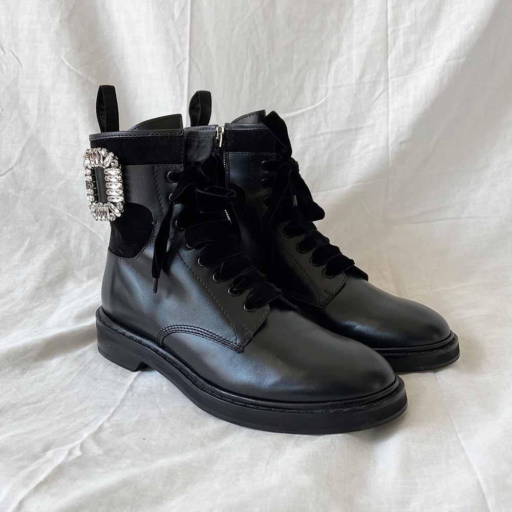 Roger Vivier Viv' Rangers Strass leather boots, 42 - BOPF | Business of Preloved Fashion