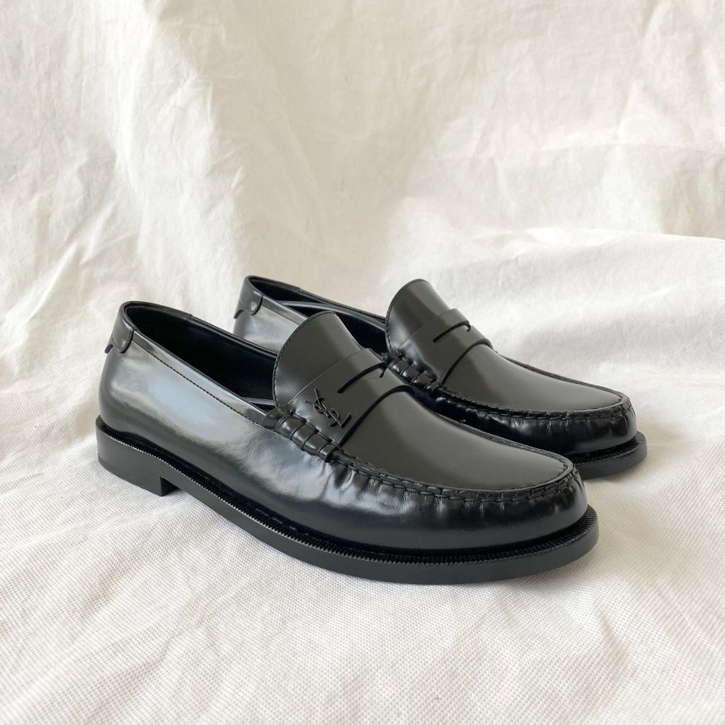Saint Laurent black leather loafer, 38.5 - BOPF | Business of Preloved Fashion
